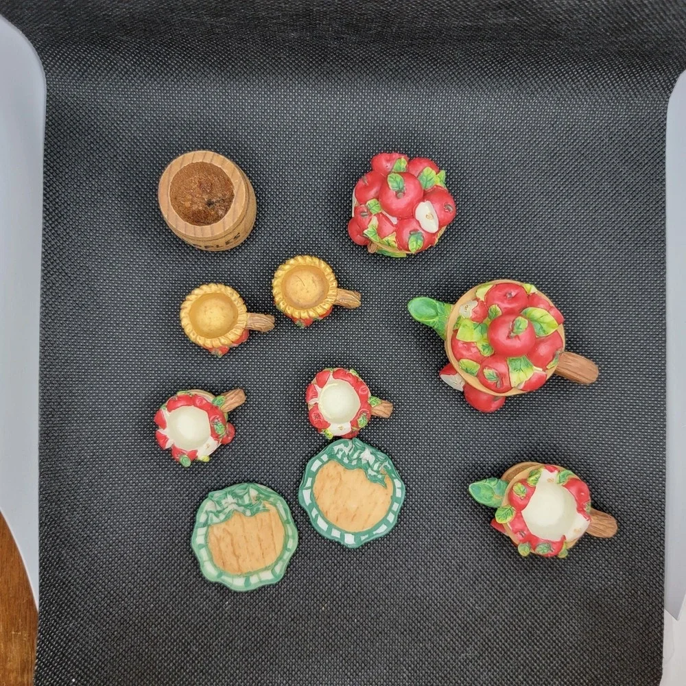 Miniature Apple Resin Tea Set